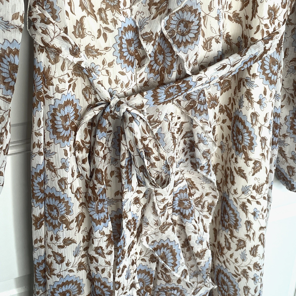 Lucky Brand Women’s Bohemian Ruffle Maxi Dress Size S Floral Cottage Peasant - Picture 7 of 16